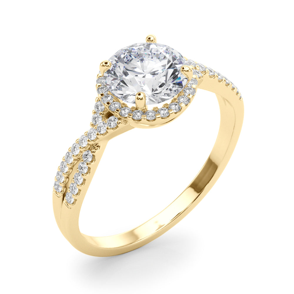 Artisan Multi-Row Round Diamond Engagement Ring — 9K/18K Gold & Platinum