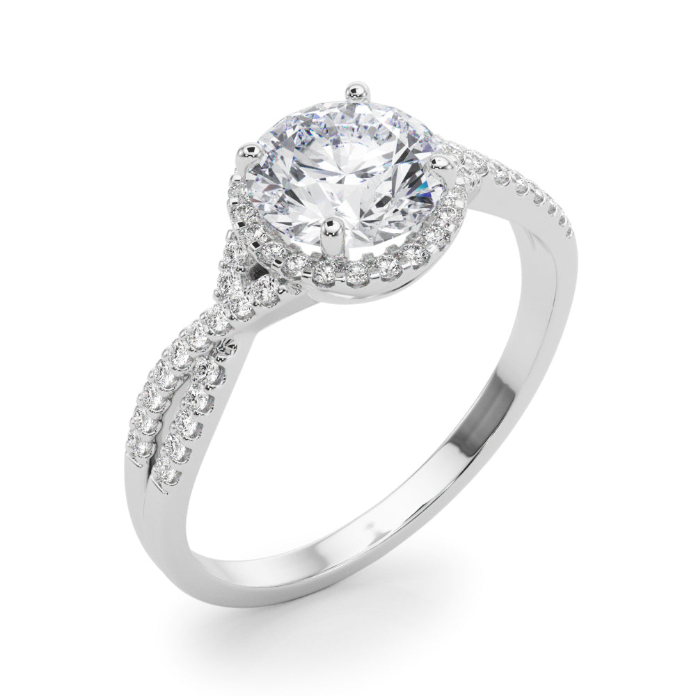 Artisan Multi-Row Round Diamond Engagement Ring — 9K/18K Gold & Platinum