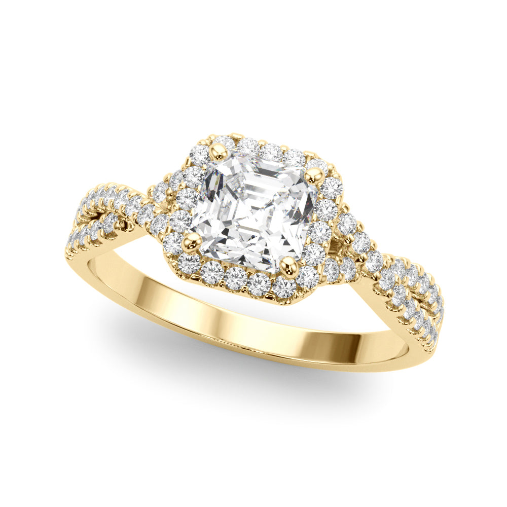 Artisan Multi-Row Round Diamond Engagement Ring — 9K/18K Gold & Platinum