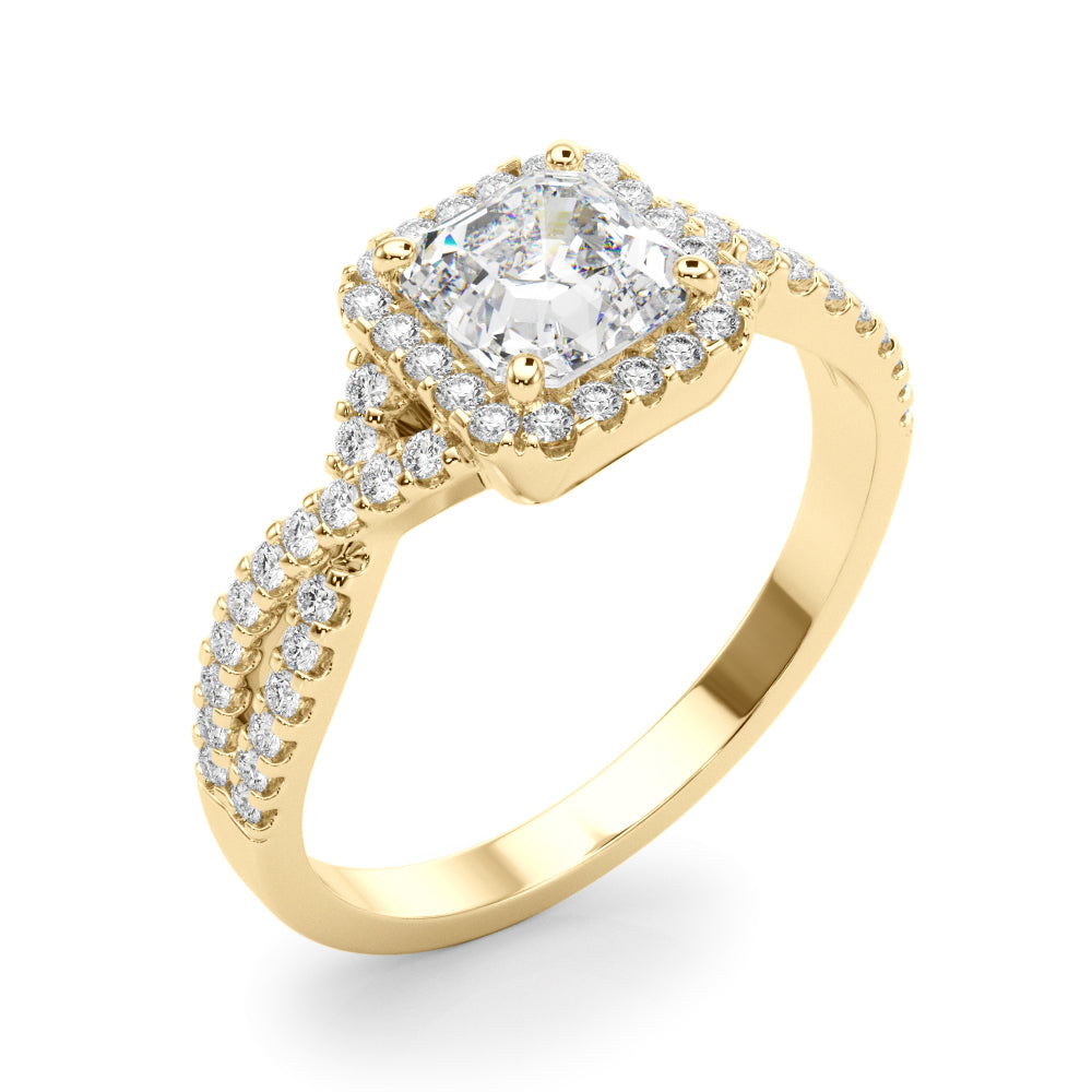 Artisan Multi-Row Round Diamond Engagement Ring — 9K/18K Gold & Platinum