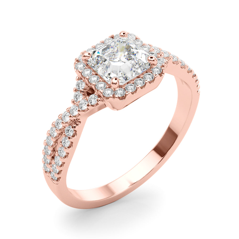 Artisan Multi-Row Round Diamond Engagement Ring — 9K/18K Gold & Platinum