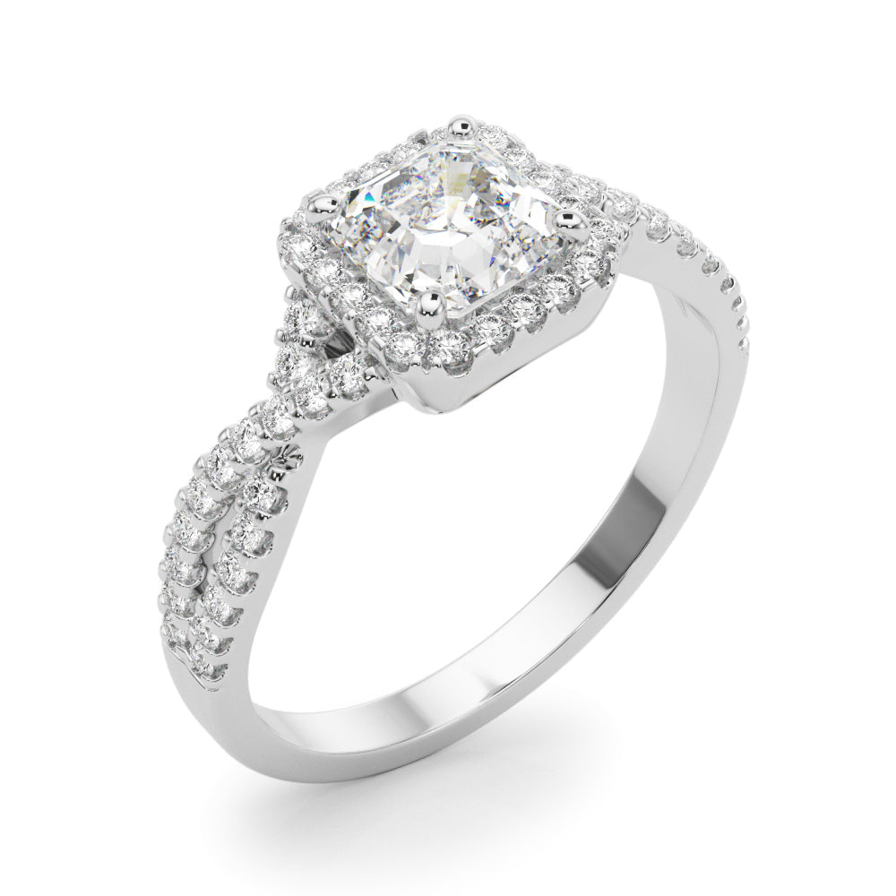 Artisan Multi-Row Round Diamond Engagement Ring — 9K/18K Gold & Platinum