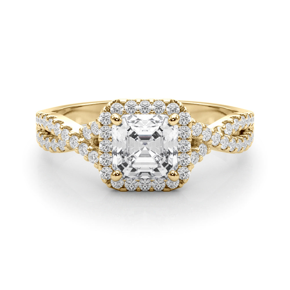 Artisan Multi-Row Round Diamond Engagement Ring — 9K/18K Gold & Platinum