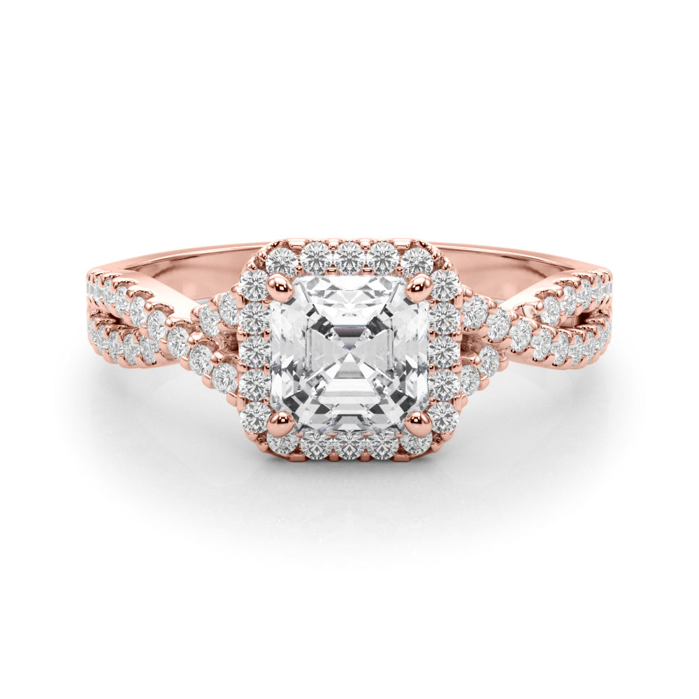 Artisan Multi-Row Round Diamond Engagement Ring — 9K/18K Gold & Platinum