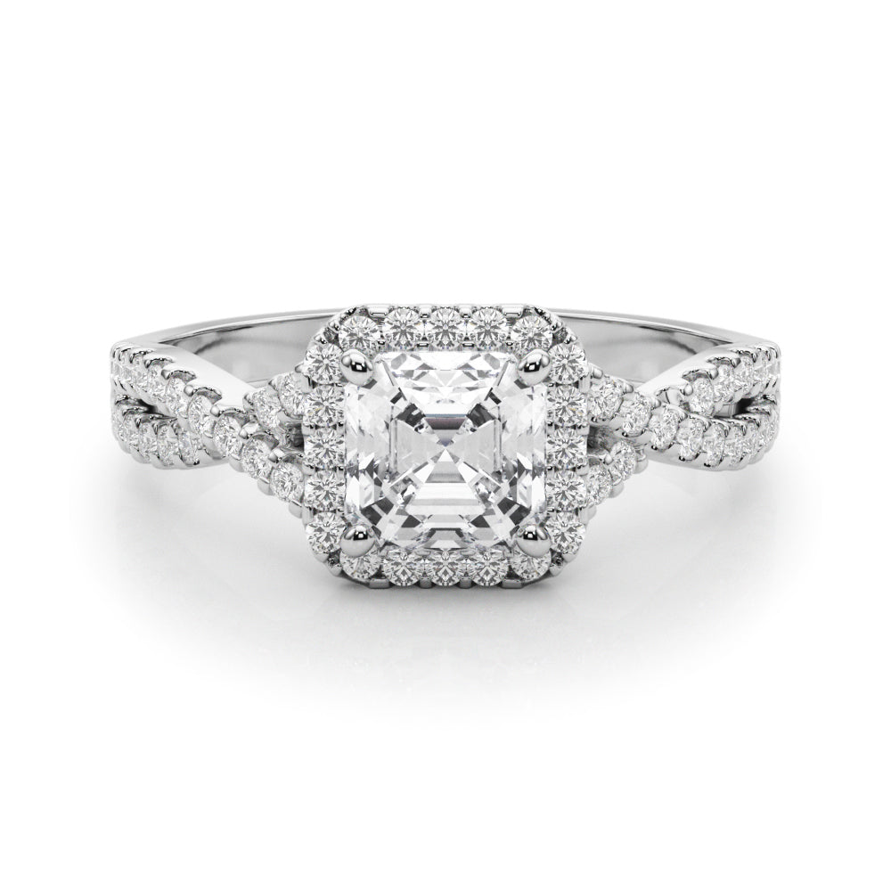 Artisan Multi-Row Round Diamond Engagement Ring — 9K/18K Gold & Platinum