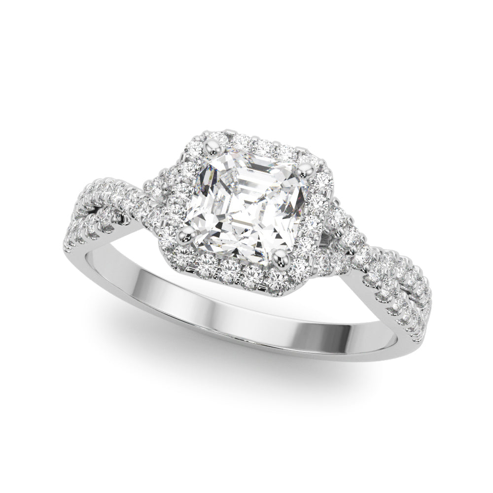 Artisan Multi-Row Round Diamond Engagement Ring — 9K/18K Gold & Platinum