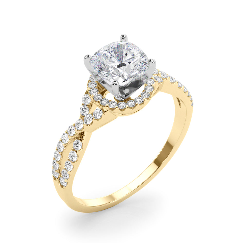 Artisan Multi-Row Round Diamond Engagement Ring — 9K/18K Gold & Platinum