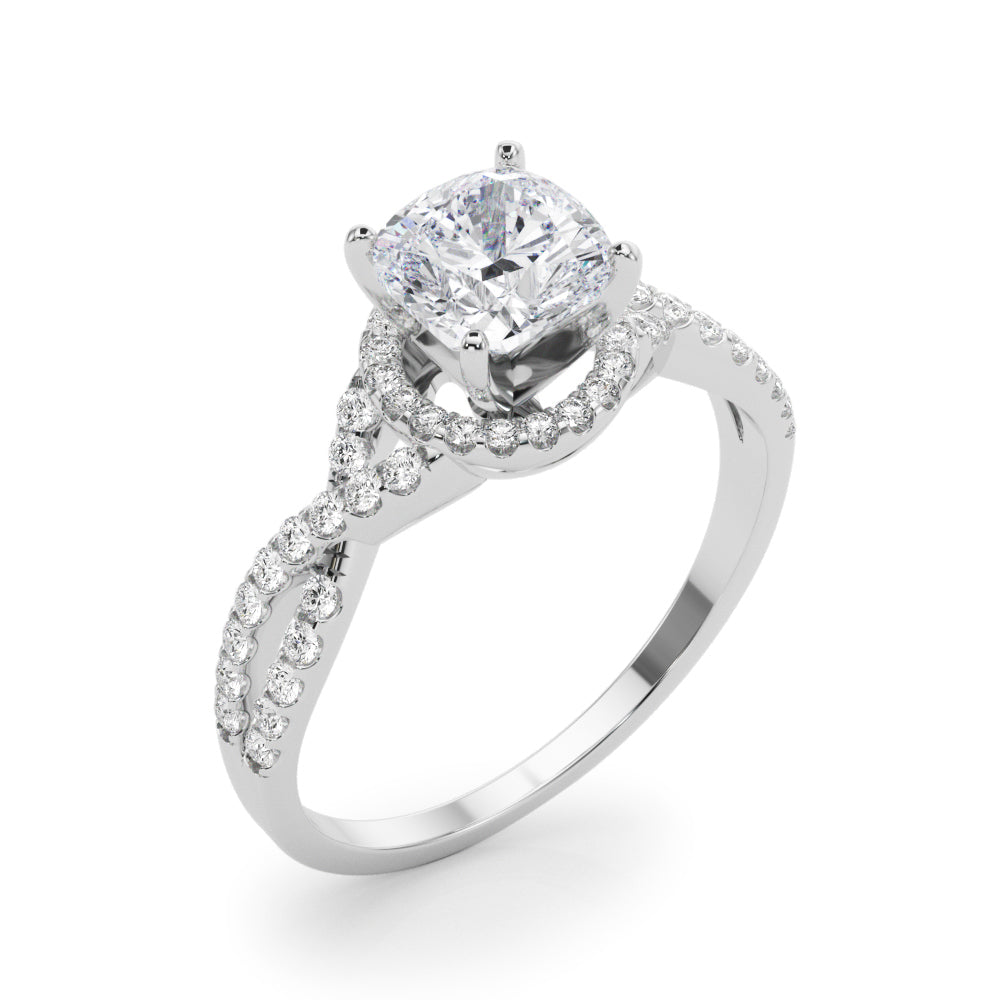 Artisan Multi-Row Round Diamond Engagement Ring — 9K/18K Gold & Platinum