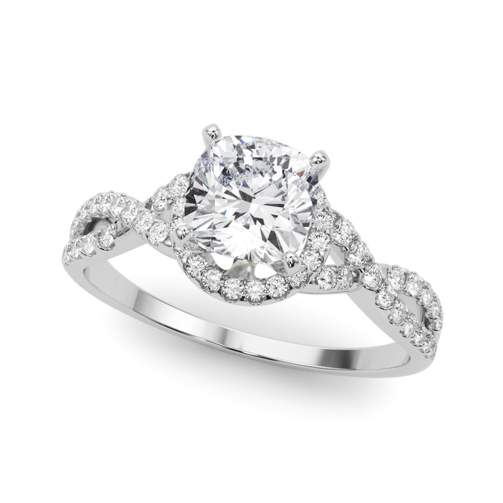 Artisan Multi-Row Round Diamond Engagement Ring — 9K/18K Gold & Platinum