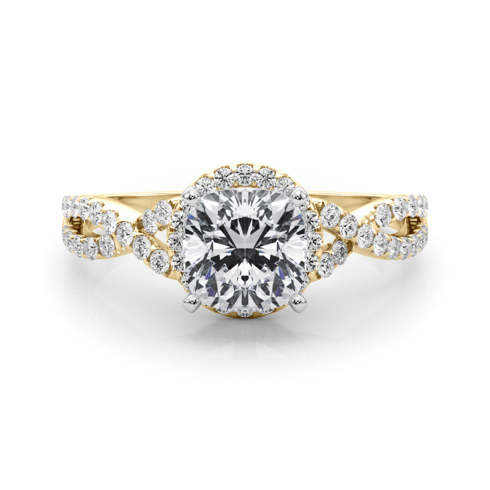 Artisan Multi-Row Round Diamond Engagement Ring — 9K/18K Gold & Platinum