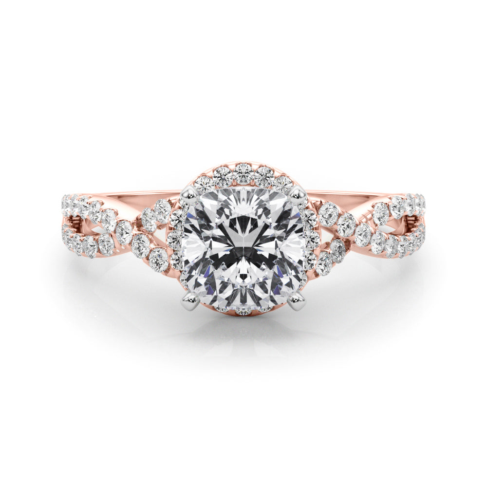 Artisan Multi-Row Round Diamond Engagement Ring — 9K/18K Gold & Platinum