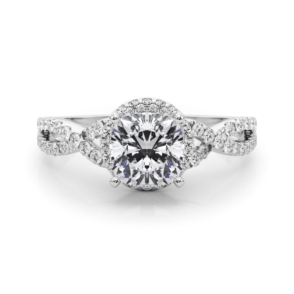 Artisan Multi-Row Round Diamond Engagement Ring — 9K/18K Gold & Platinum
