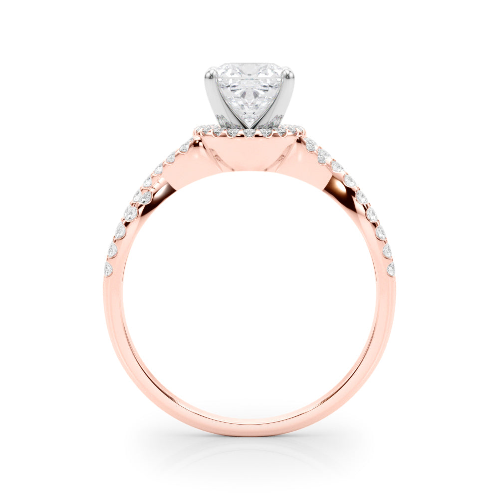 Artisan Multi-Row Round Diamond Engagement Ring — 9K/18K Gold & Platinum