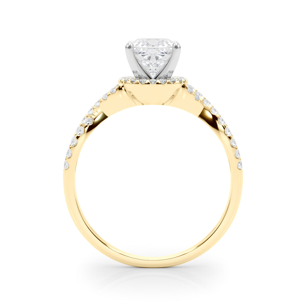 Artisan Multi-Row Round Diamond Engagement Ring — 9K/18K Gold & Platinum