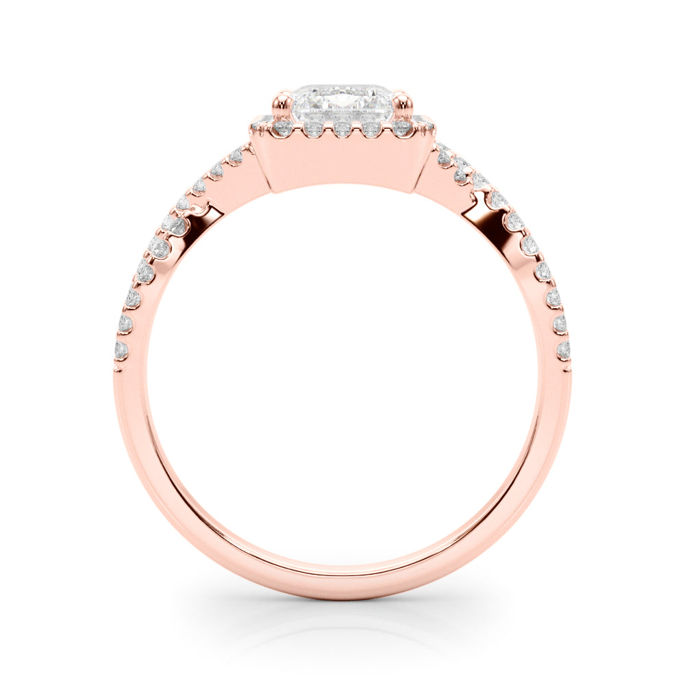 Artisan Multi-Row Round Diamond Engagement Ring — 9K/18K Gold & Platinum