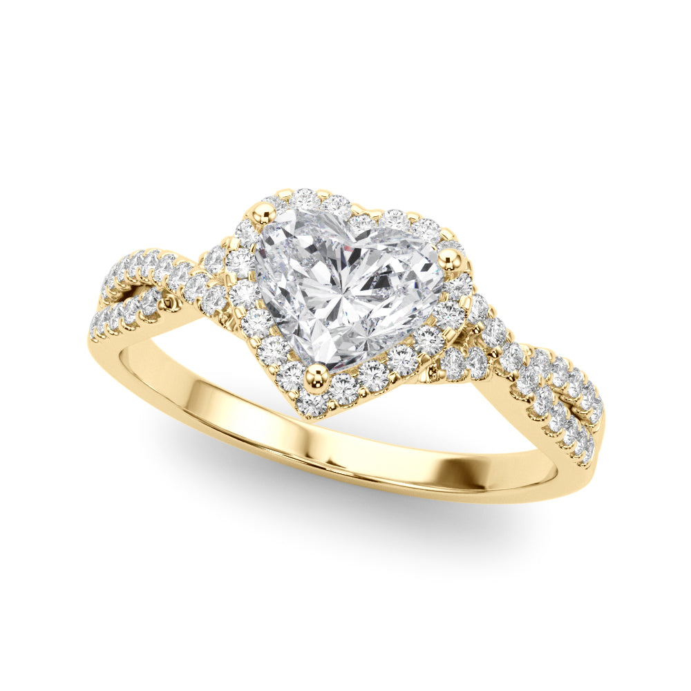 Artisan Multi-Row Round Diamond Engagement Ring — 9K/18K Gold & Platinum