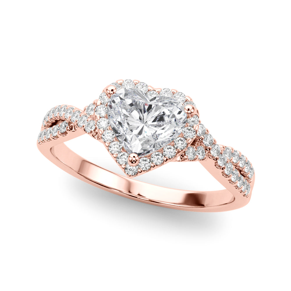 Artisan Multi-Row Round Diamond Engagement Ring — 9K/18K Gold & Platinum