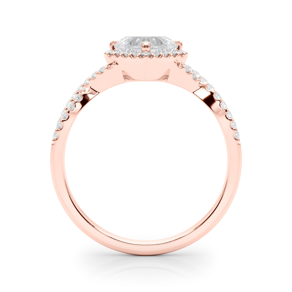 Artisan Multi-Row Round Diamond Engagement Ring — 9K/18K Gold & Platinum