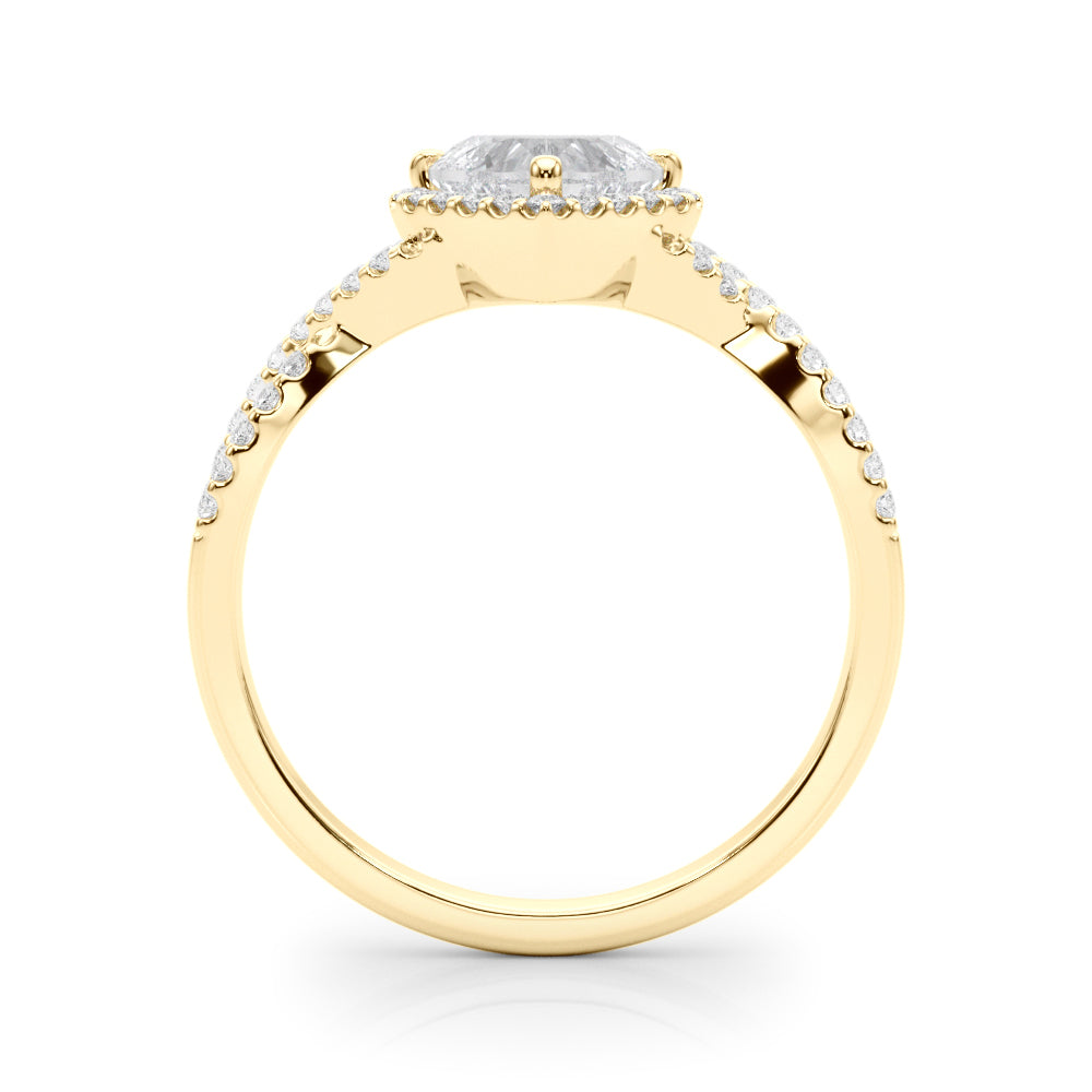 Artisan Multi-Row Round Diamond Engagement Ring — 9K/18K Gold & Platinum