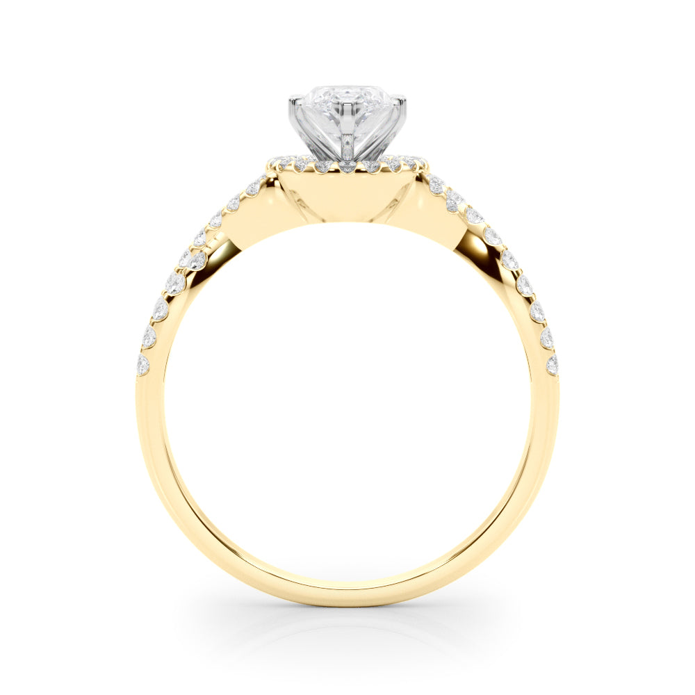 Artisan Multi-Row Round Diamond Engagement Ring — 9K/18K Gold & Platinum