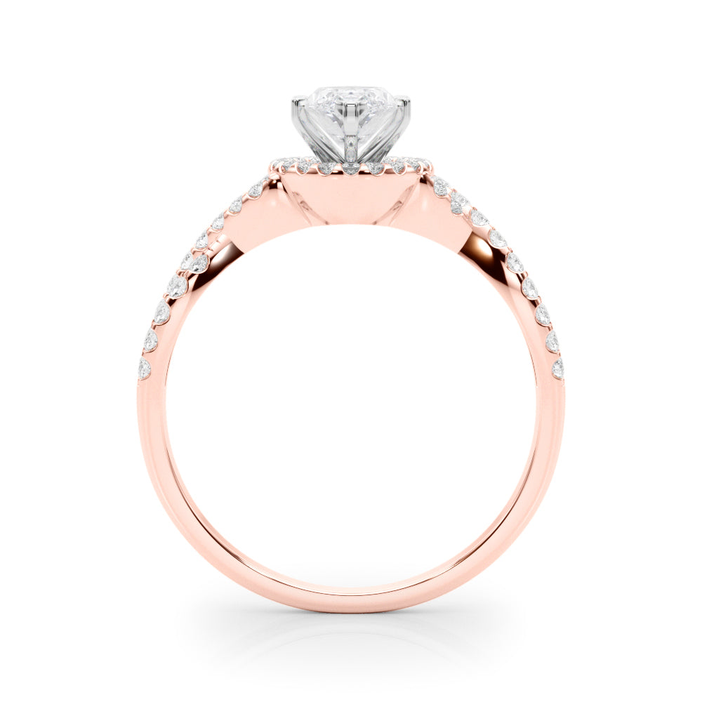 Artisan Multi-Row Round Diamond Engagement Ring — 9K/18K Gold & Platinum