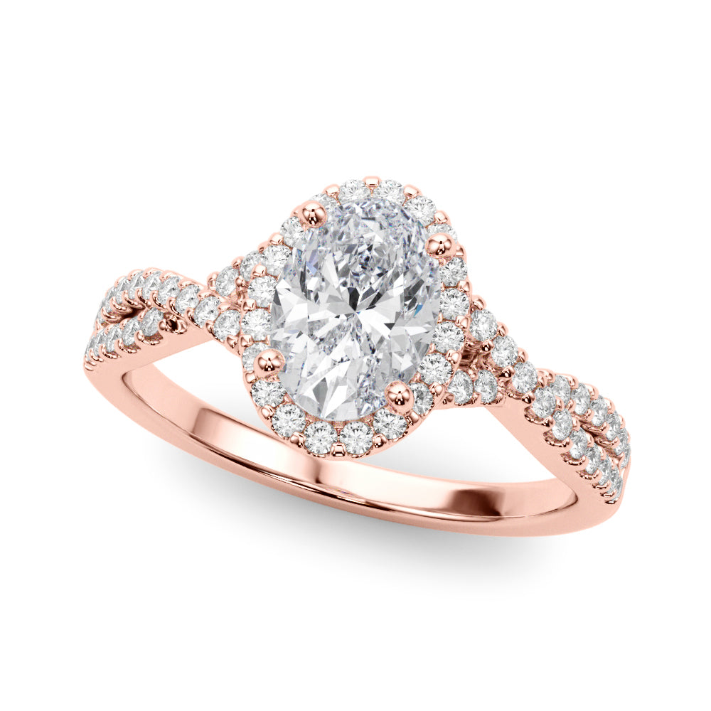 Artisan Multi-Row Round Diamond Engagement Ring — 9K/18K Gold & Platinum