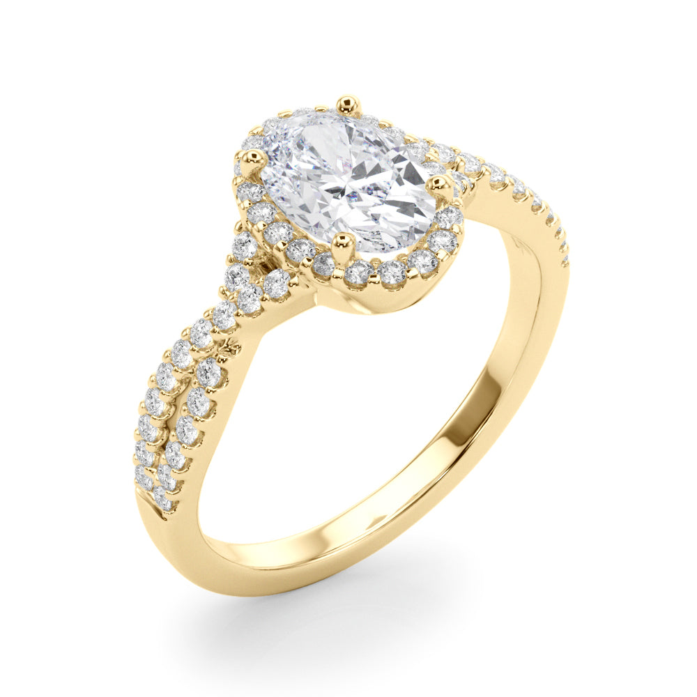 Artisan Multi-Row Round Diamond Engagement Ring — 9K/18K Gold & Platinum