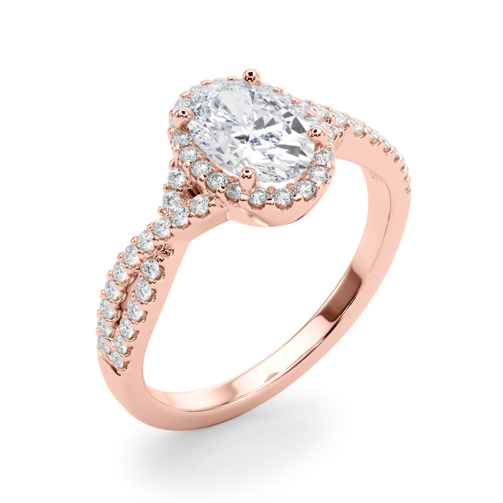 Artisan Multi-Row Round Diamond Engagement Ring — 9K/18K Gold & Platinum