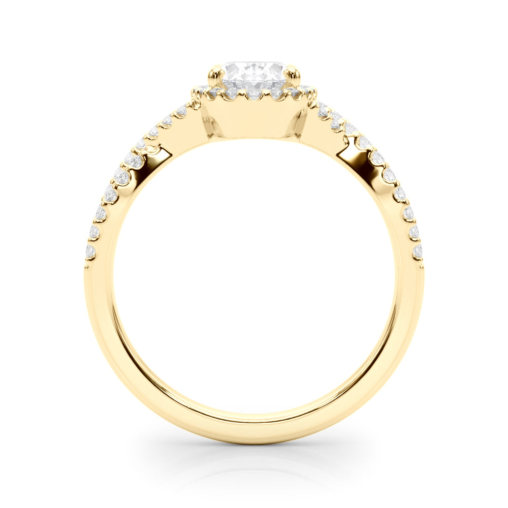 Artisan Multi-Row Round Diamond Engagement Ring — 9K/18K Gold & Platinum