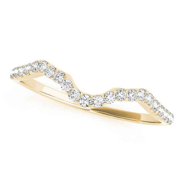 Shared Prong Curved Wedding Half Eternity Ring in Gold & Platinum