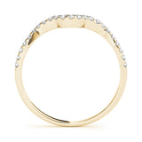Shared Prong Curved Wedding Half Eternity Ring in Gold & Platinum