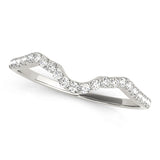 Shared Prong Curved Wedding Half Eternity Ring in Gold & Platinum