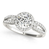 Bespoke Halo Round Diamond Engagement Ring — 9K/18K Gold & Platinum