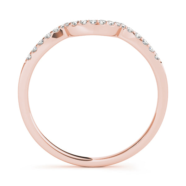 Single Row Curved Half Eternity Ring in Gold & Platinum