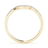 Single Row Curved Half Eternity Ring in Gold & Platinum