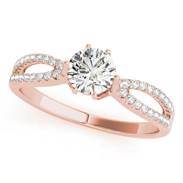 Exquisite Multi-Row Round Diamond Engagement Ring — 9K/18K Gold & Platinum