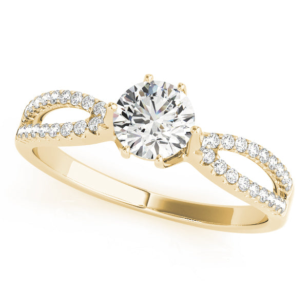 Exquisite Multi-Row Round Diamond Engagement Ring — 9K/18K Gold & Platinum