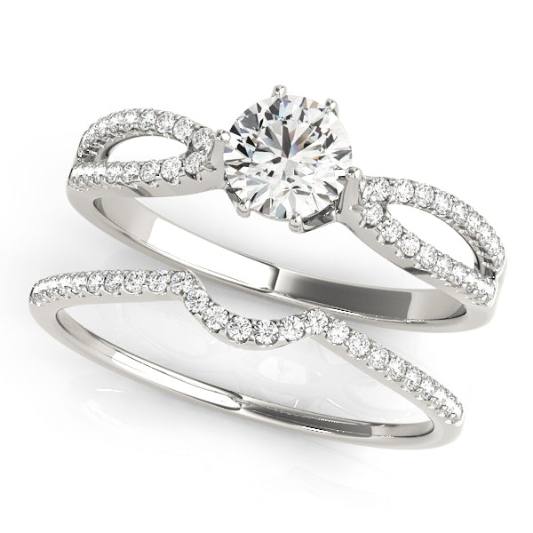 Exquisite Multi-Row Round Diamond Engagement Ring — 9K/18K Gold & Platinum