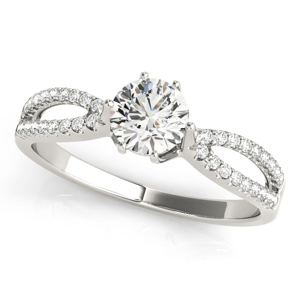 Exquisite Multi-Row Round Diamond Engagement Ring — 9K/18K Gold & Platinum