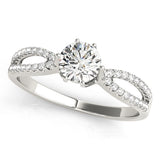 Exquisite Multi-Row Round Diamond Engagement Ring — 9K/18K Gold & Platinum