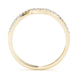 Single Row Curved Half Eternity Ring in Gold & Platinum