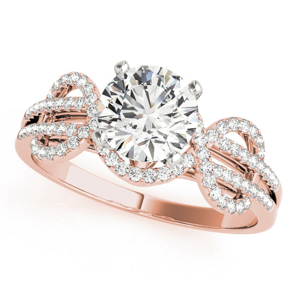 Regal Multi-Row Round Diamond Engagement Ring — 9K/18K Gold & Platinum