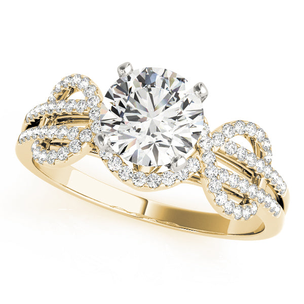 Regal Multi-Row Round Diamond Engagement Ring — 9K/18K Gold & Platinum