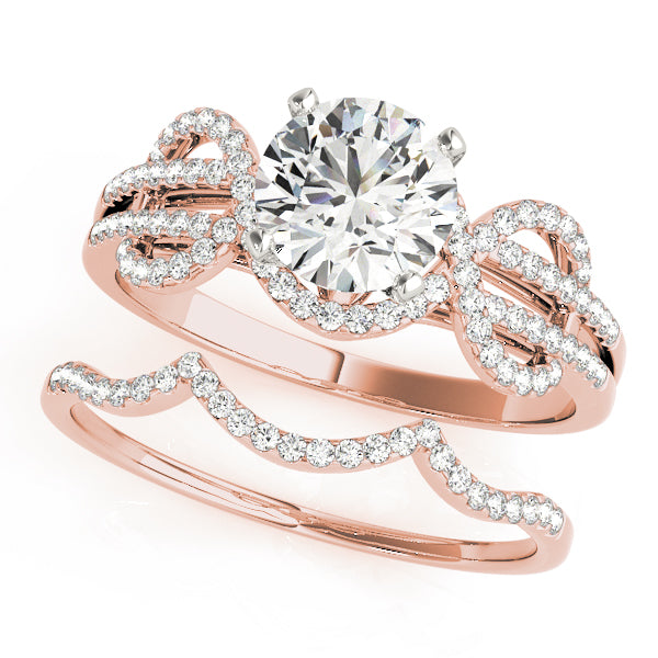 Regal Multi-Row Round Diamond Engagement Ring — 9K/18K Gold & Platinum