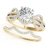 Regal Multi-Row Round Diamond Engagement Ring — 9K/18K Gold & Platinum