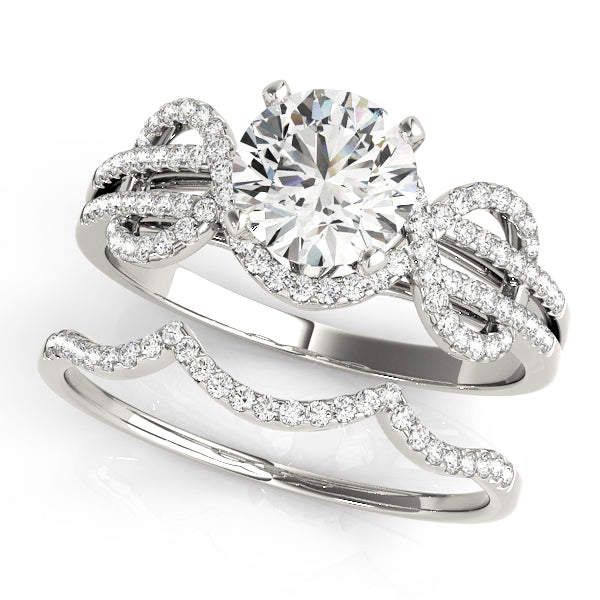 Regal Multi-Row Round Diamond Engagement Ring — 9K/18K Gold & Platinum