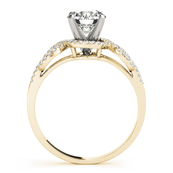 Regal Multi-Row Round Diamond Engagement Ring — 9K/18K Gold & Platinum