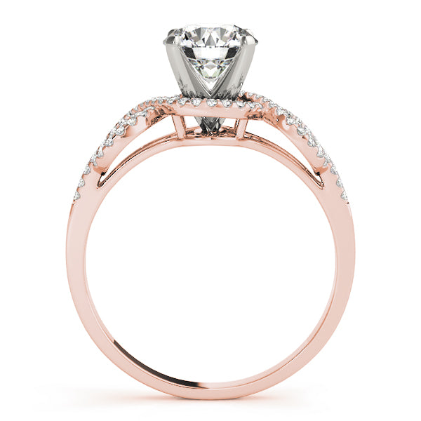 Regal Multi-Row Round Diamond Engagement Ring — 9K/18K Gold & Platinum