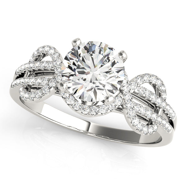 Regal Multi-Row Round Diamond Engagement Ring — 9K/18K Gold & Platinum