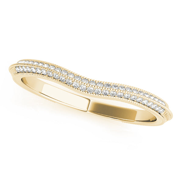 Double Row Pavã© Half Eternity Ring in Gold & Platinum